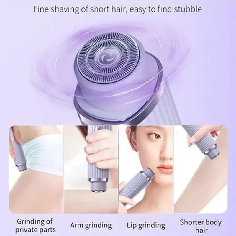 2-in-1  Double head  Electric Shaver & Trimmer for Women | USB Rechargeable Double-Head Hair Remover for Face, Eyebrows, Bikini & Body